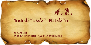 Andráskó Milán névjegykártya